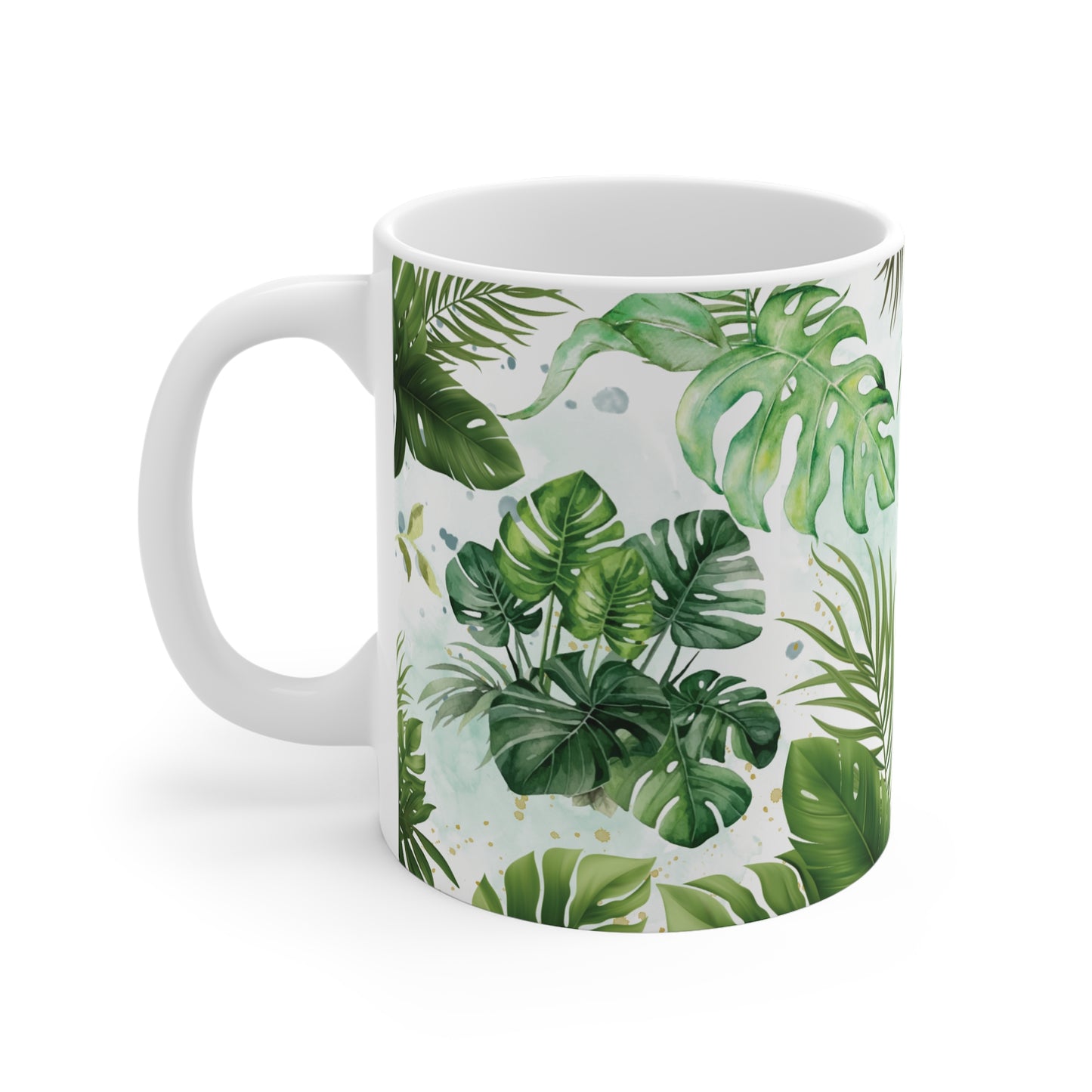 Tropical Greenery Ceramic Mug, 11oz