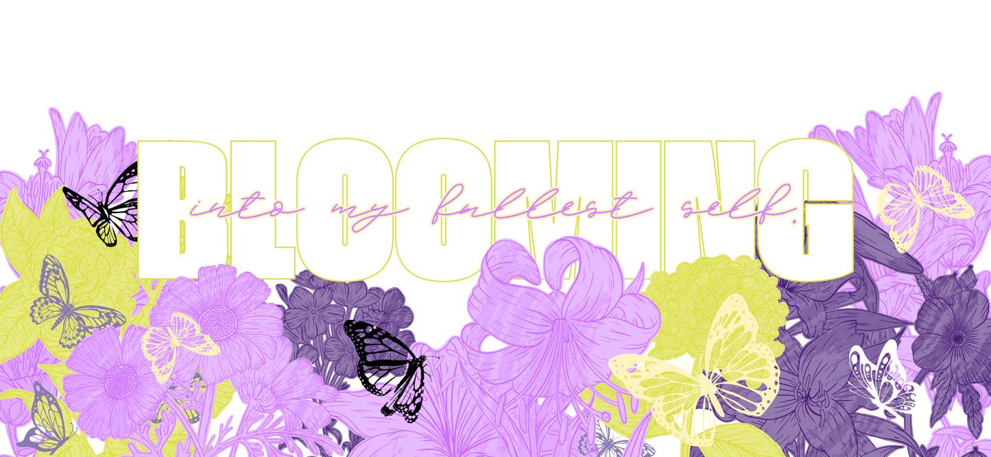 Blooming Into My Fullest Self Floral Mug, 11oz White Coffee Mug