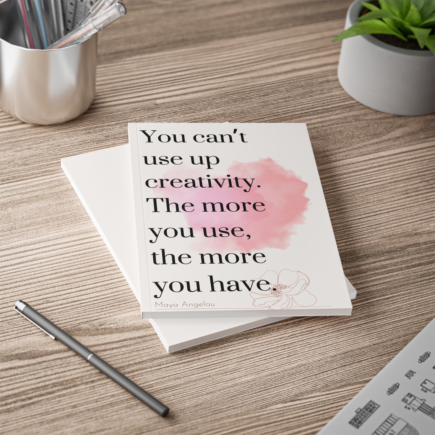 Maya Angelou Creativity Quote Softcover Notebook