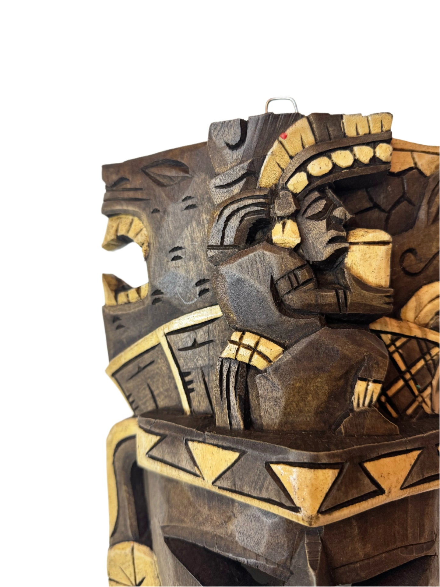 Large Hand-Carved Mexican Wooden Mask
