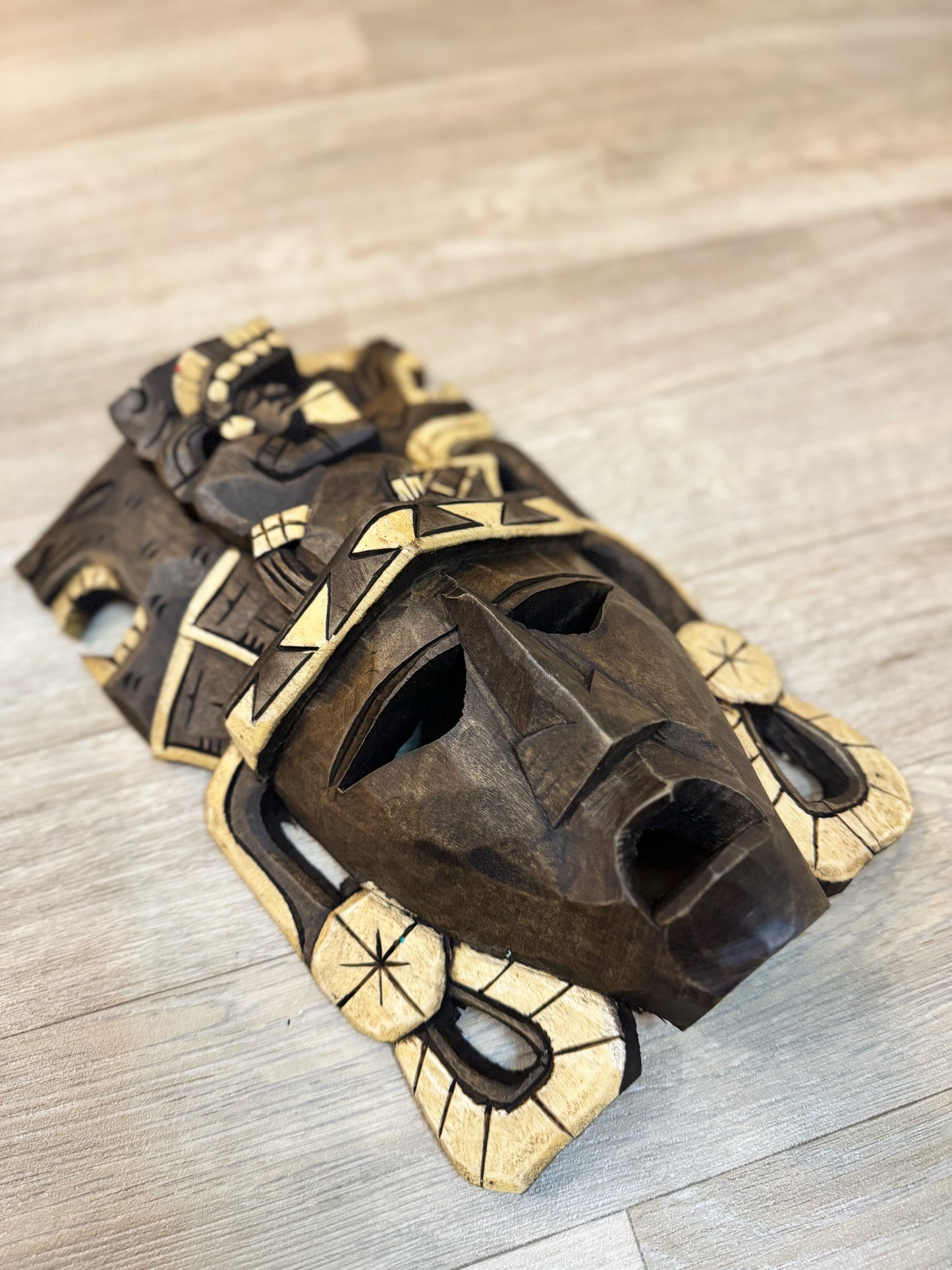 Large Hand-Carved Mexican Wooden Mask