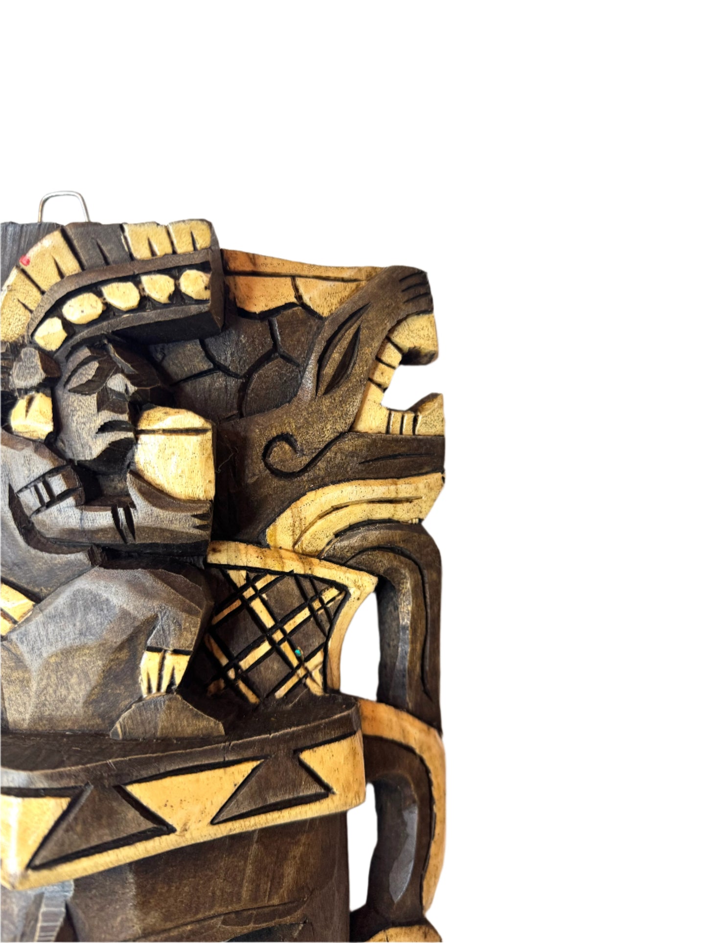 Large Hand-Carved Mexican Wooden Mask