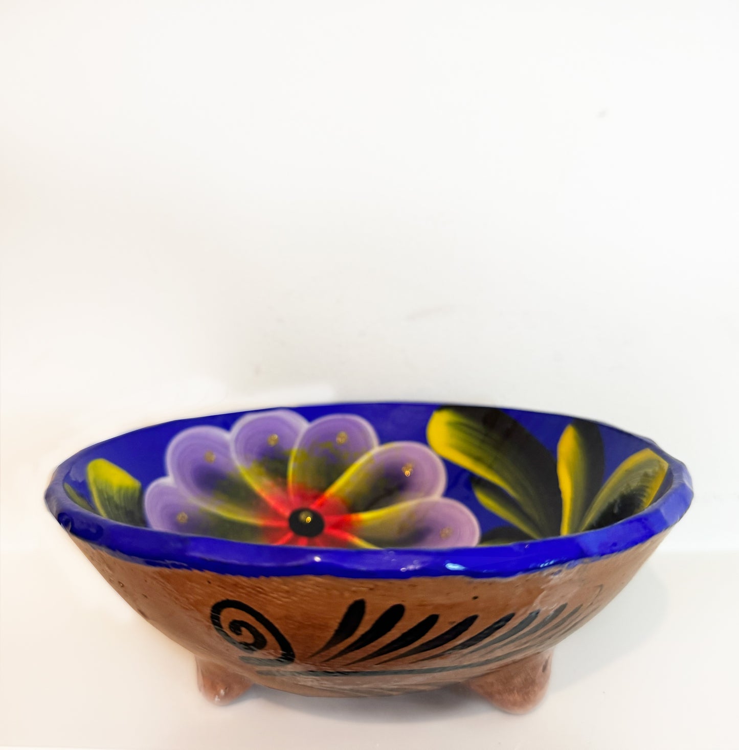 Floral Blue Mexican Decorative Bowl