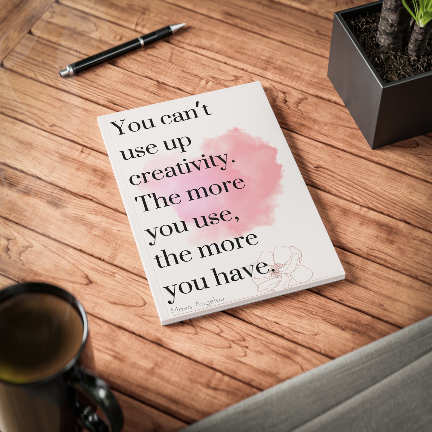 Maya Angelou Creativity Quote Softcover Notebook