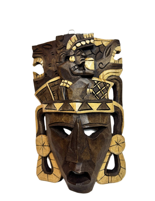 Large Hand-Carved Mexican Wooden Mask