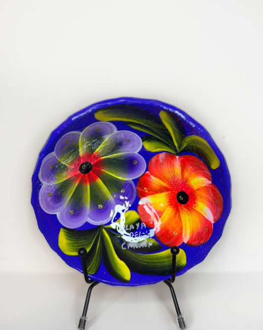 Floral Blue Mexican Decorative Bowl